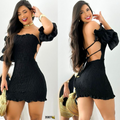 Vestido feminino lastex com manga