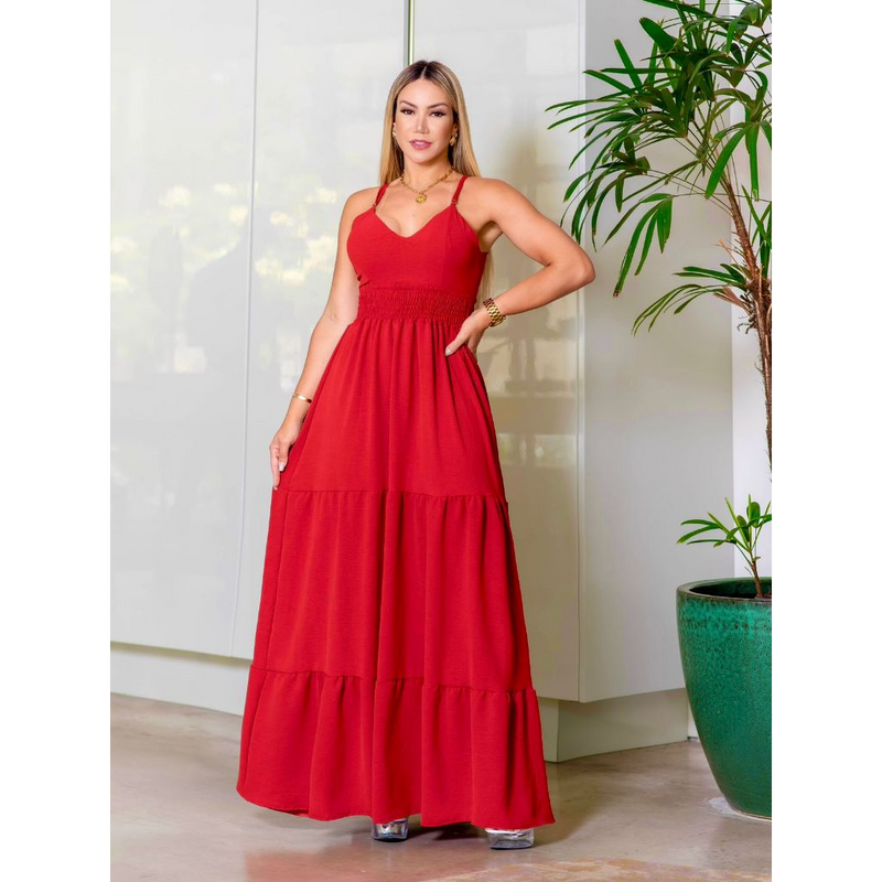 Vestido Longo Feminino Luxo Roupas